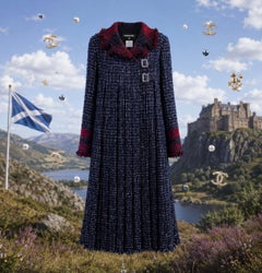CHANEL 14K$ Paris / Edinburgh Navy Lesage Tweed Cape Jacket 38 FR