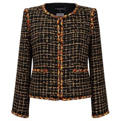 CHANEL 14K$ París / SAINT-TROPE Chaqueta de tweed con lazo negro 46 FR