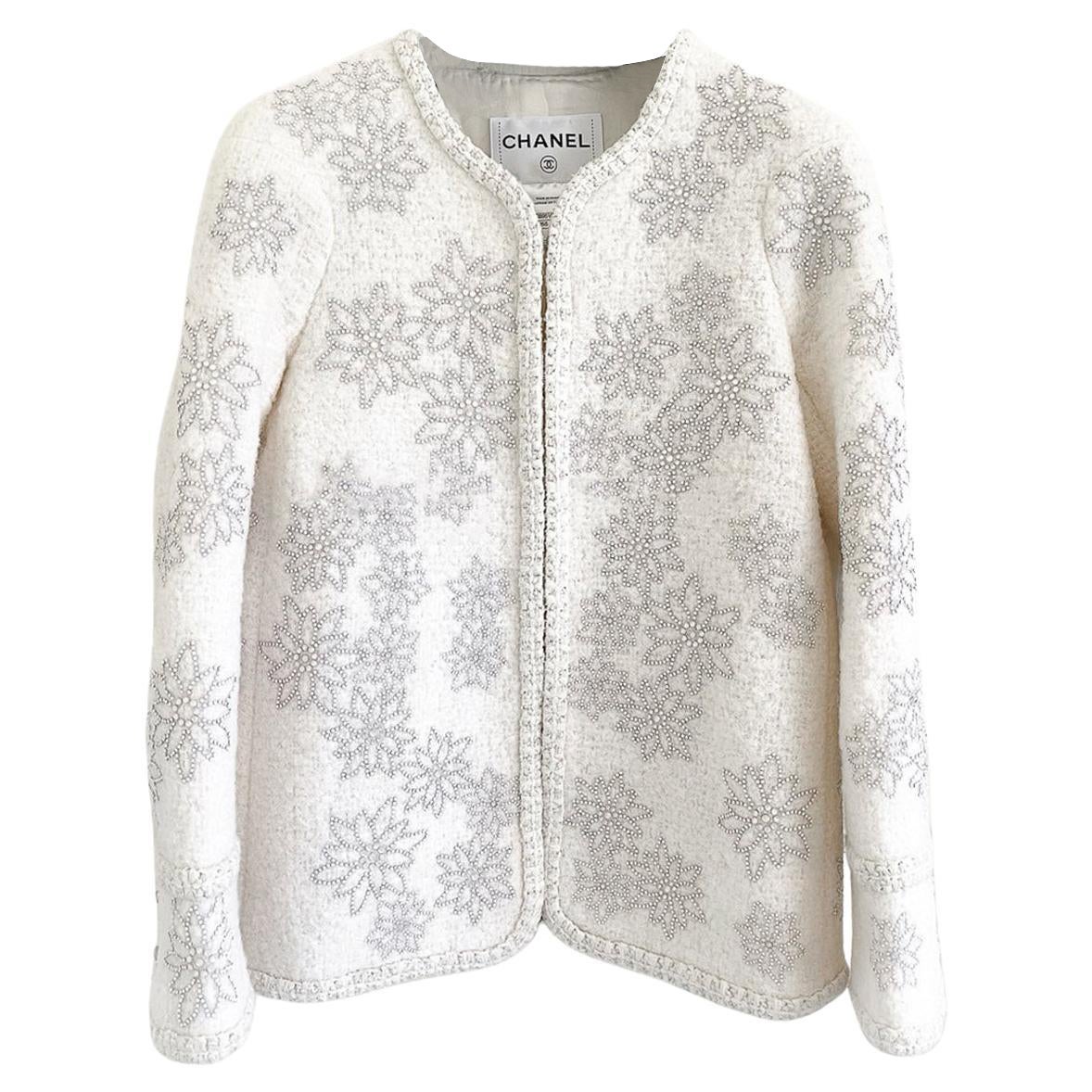 CHANEL 14K$ París / Salzburgo Chaqueta de tweed Edelweiss, una pieza única, talla 34 FR en venta