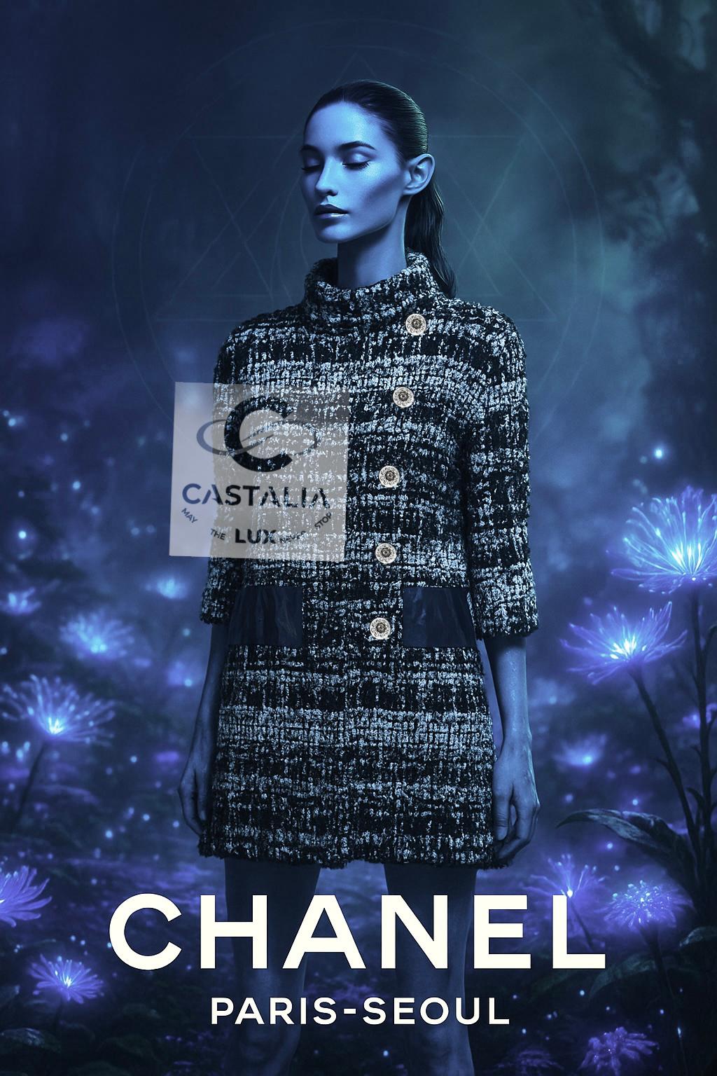 Chanel  14K$ Paris / Seoul Futuristic Ribbon Tweed Jacket 40 FR For Sale 3