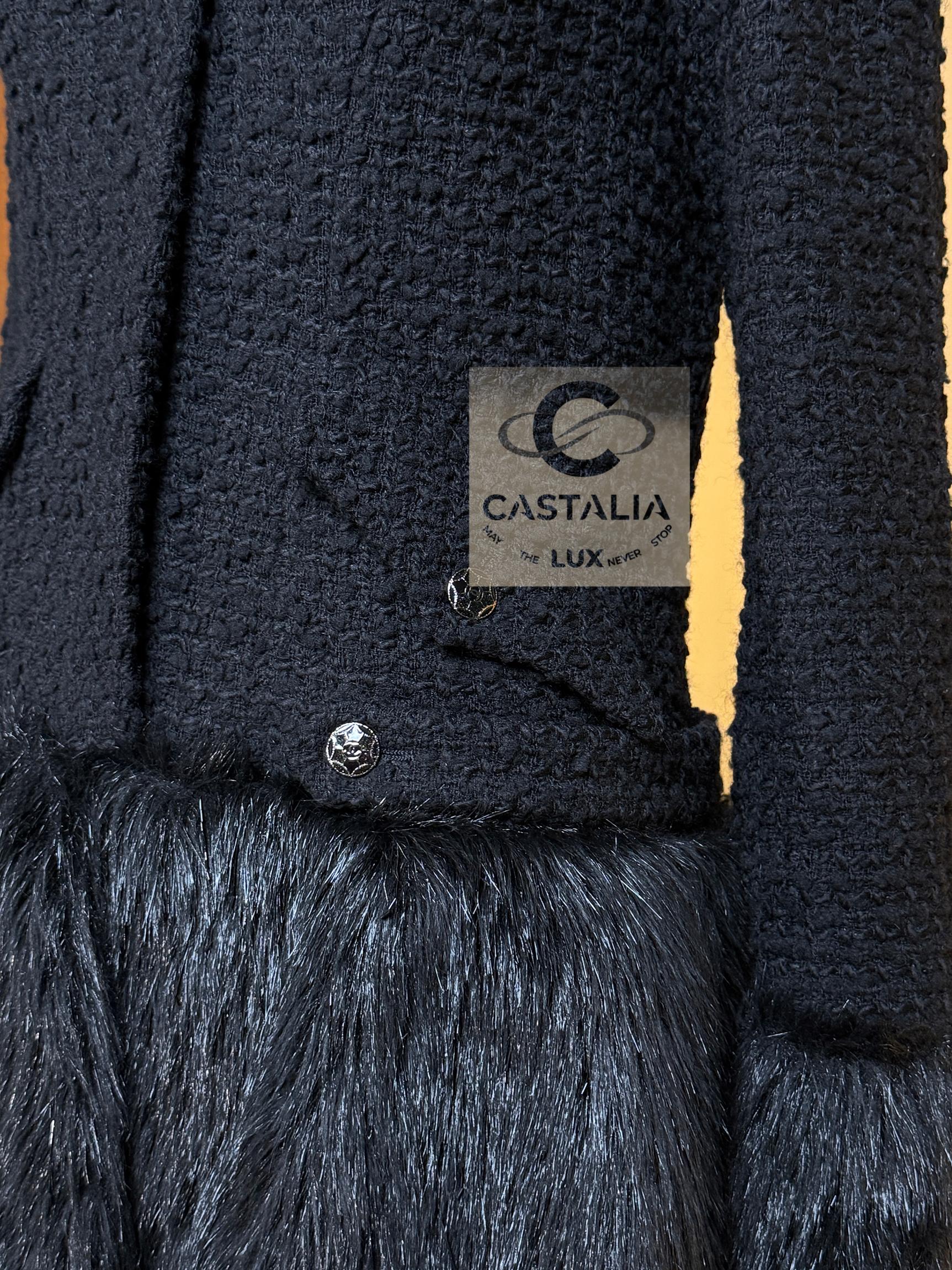 Chanel 14K$ Relic Couture Black Coat with Jewel Details 38 FR For Sale 15