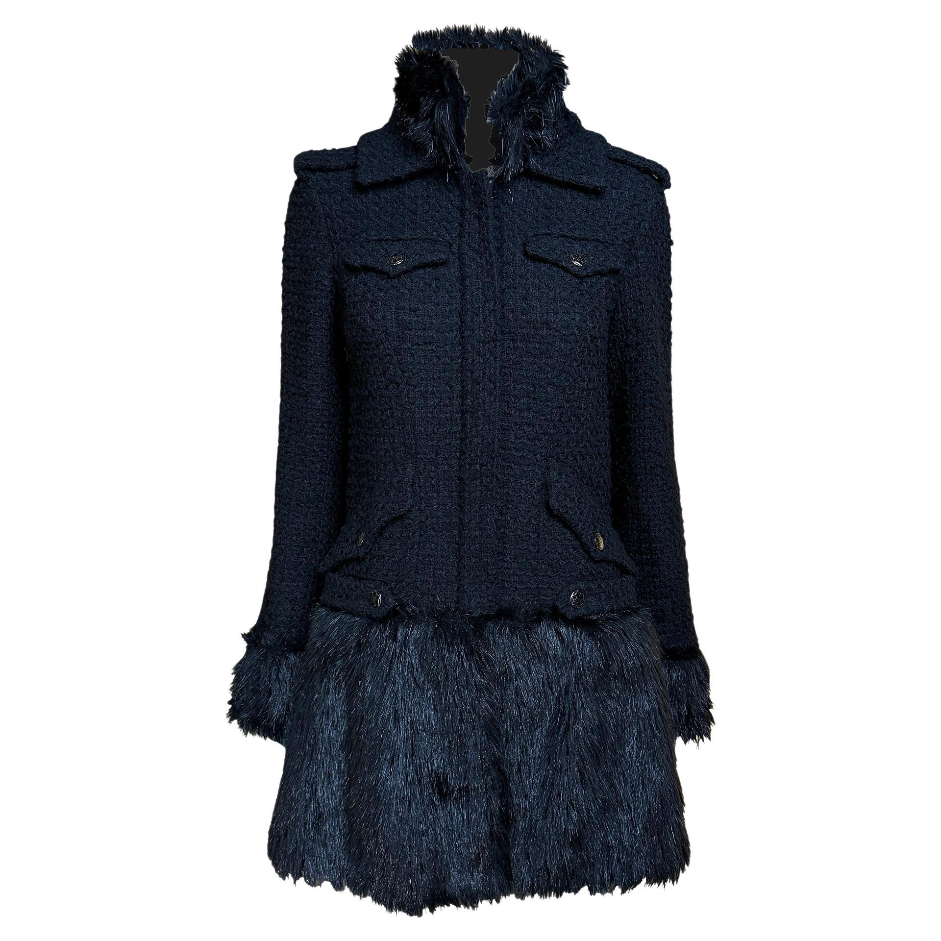 Chanel 14K$ Relic Couture Black Coat with Jewel Details 38 FR For Sale