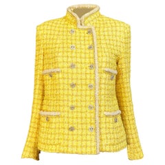 CHANEL 14K$ Statement Sunlight Tweed Jacket with Chain Link Trim 36 FR
