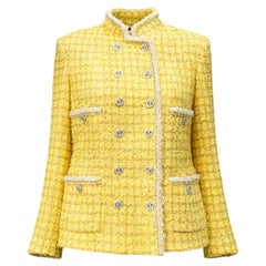 CHANEL 14K$ Statement Sunlight Tweed Jacket with Chain Link Trim 36 FR