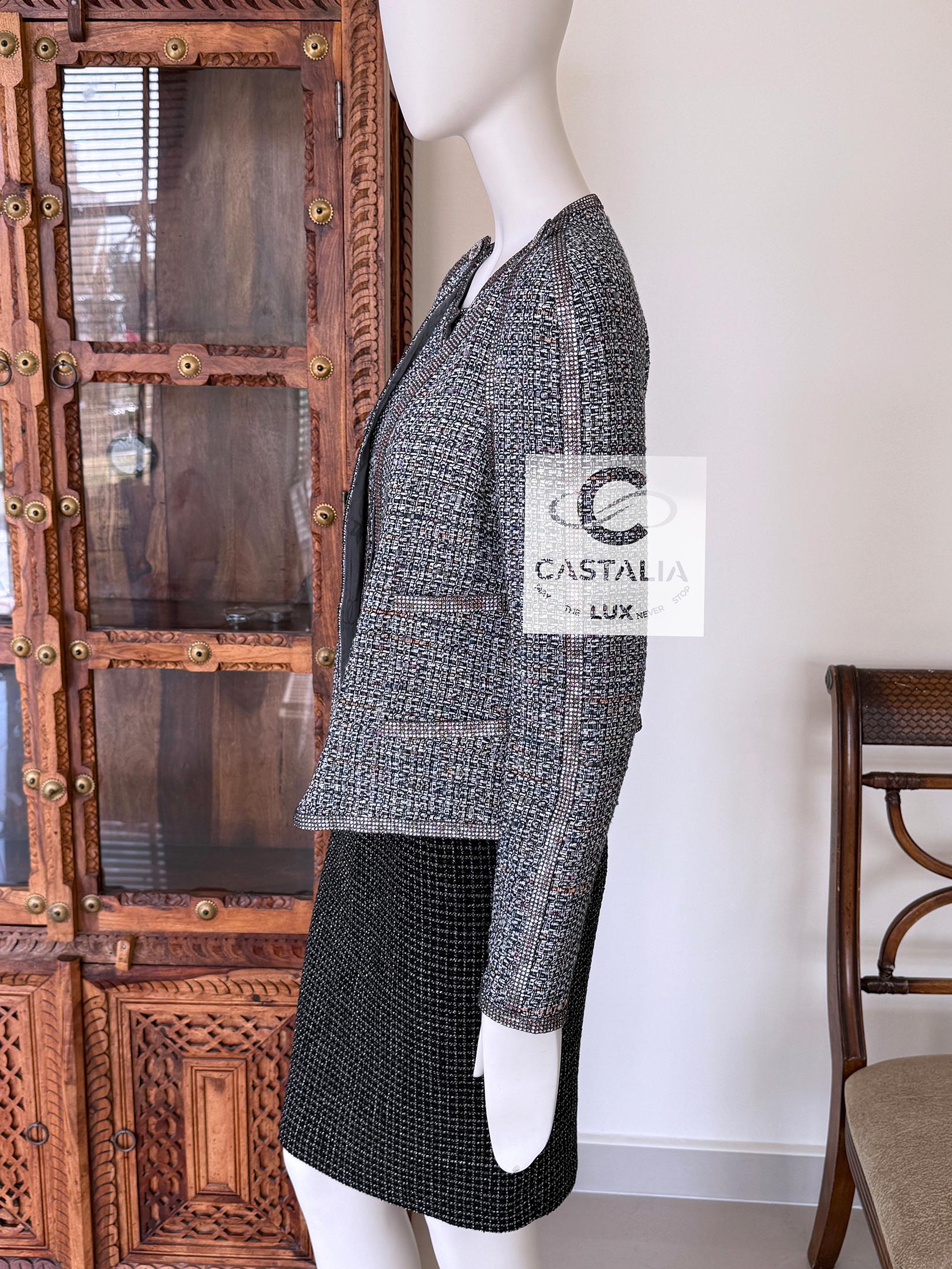 Chanel 14K$ Super Rare Jewel Detail Tweed Ensemble 36 FR For Sale 8