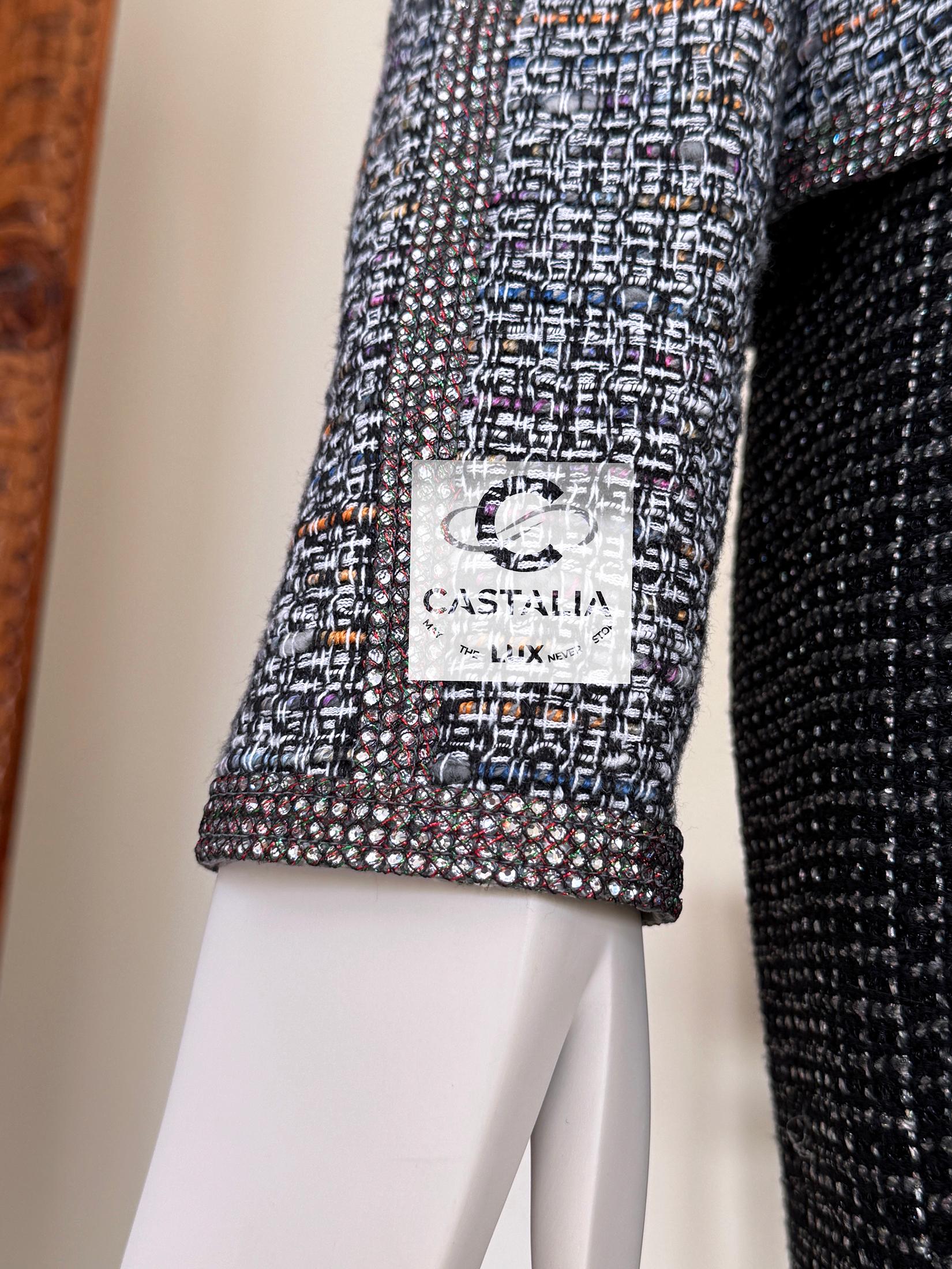 Chanel 14K$ Super Rare Jewel Detail Tweed Ensemble 36 FR For Sale 15