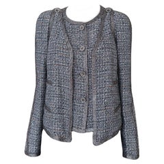 Chanel 14K$ Super Rare Jewell Detail Tweed Giacca e Gilet Ensemble 36 FR