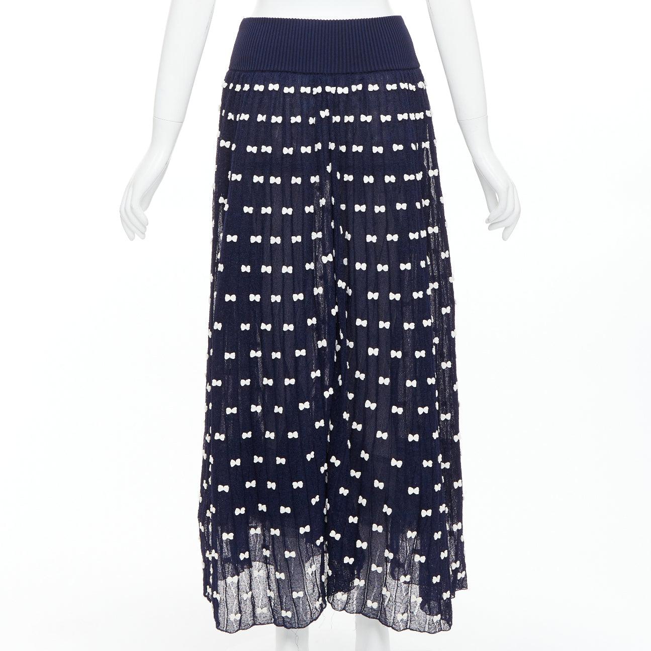 Donna Chanel 14P Gonna con fiocco applicato in vita a coste e tulle foderato FR36 S in vendita
