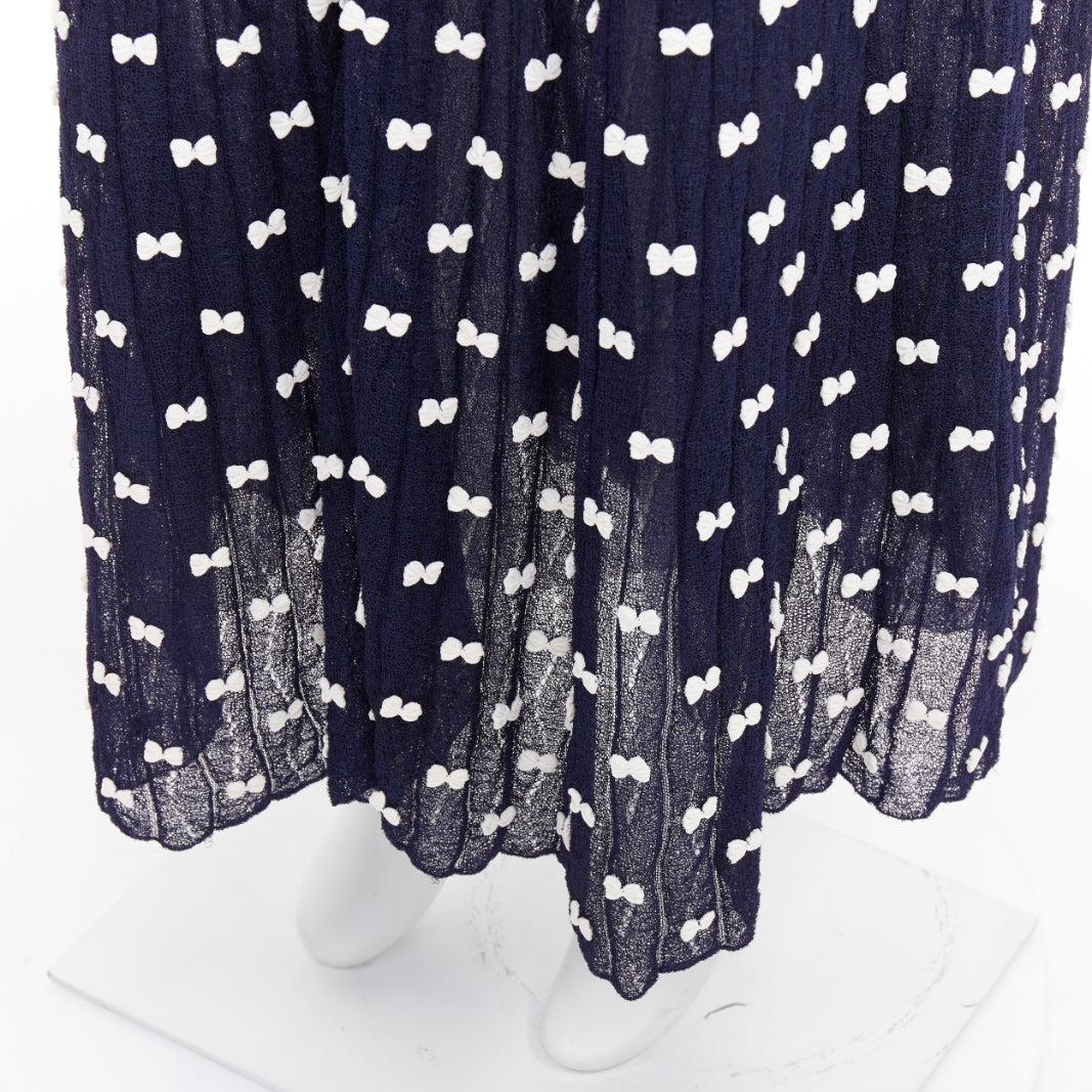 Chanel 14P Gonna con fiocco applicato in vita a coste e tulle foderato FR36 S in vendita 2