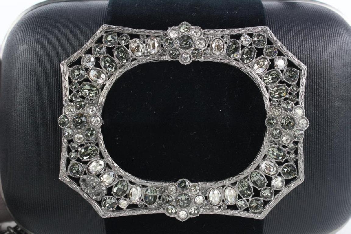 Chanel 15a Sac à bandoulière en chaîne avec cristaux embellis CC Kisslock Minaudière en vente 5