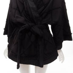 CHANEL 15A Karl Gabrielle Brasserie CC black diamond terrycloth tweed robe FR38
