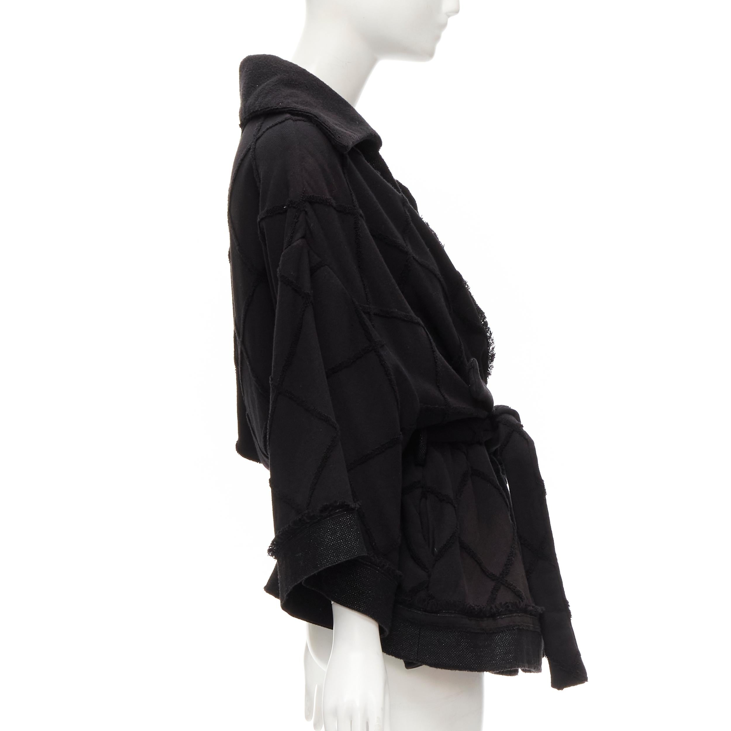 CHANEL 15A Karl Gabrielle Brasserie CC black diamond terrycloth tweed robe FR38 In Good Condition In Hong Kong, NT