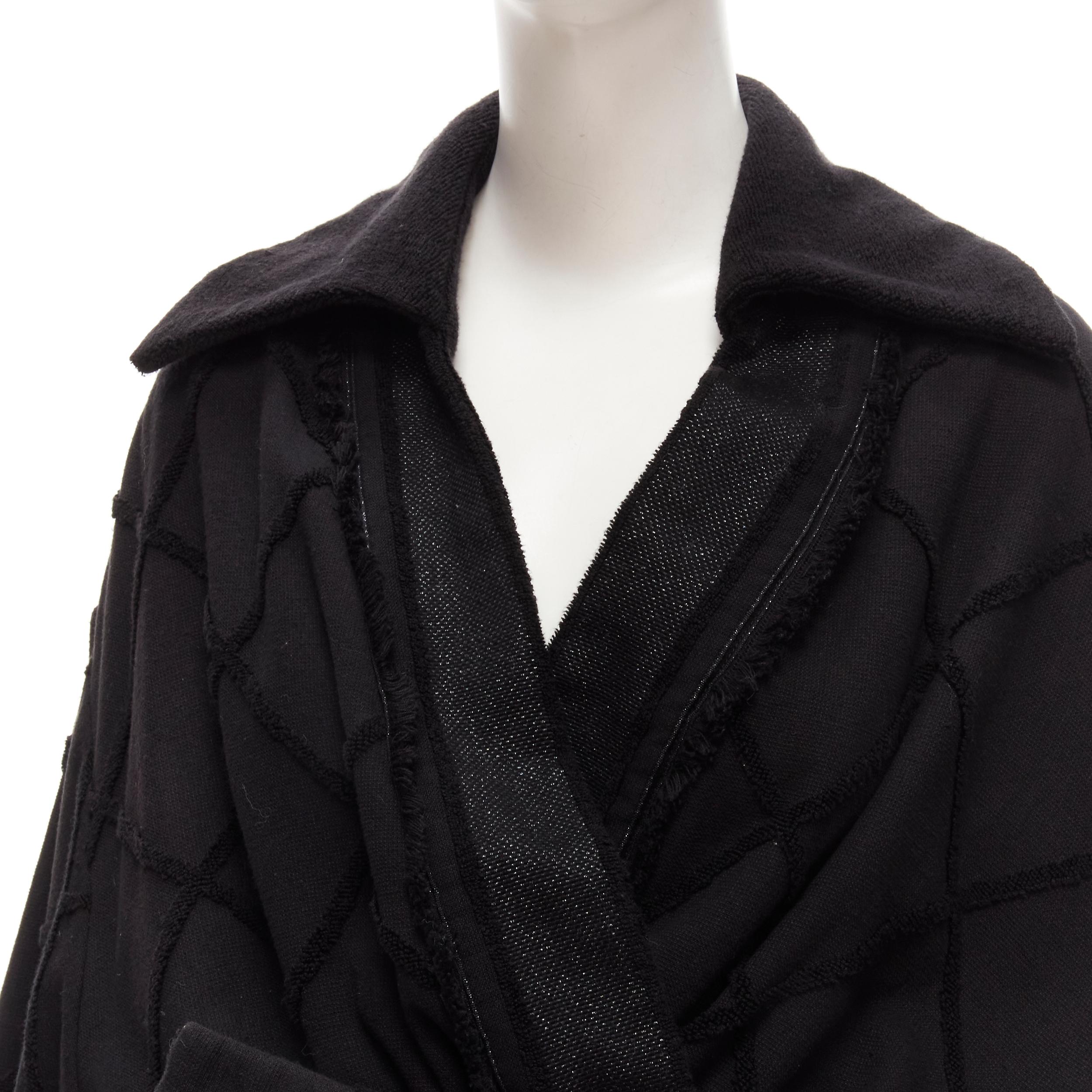 CHANEL 15A Karl Gabrielle Brasserie CC black diamond terrycloth tweed robe FR38 3