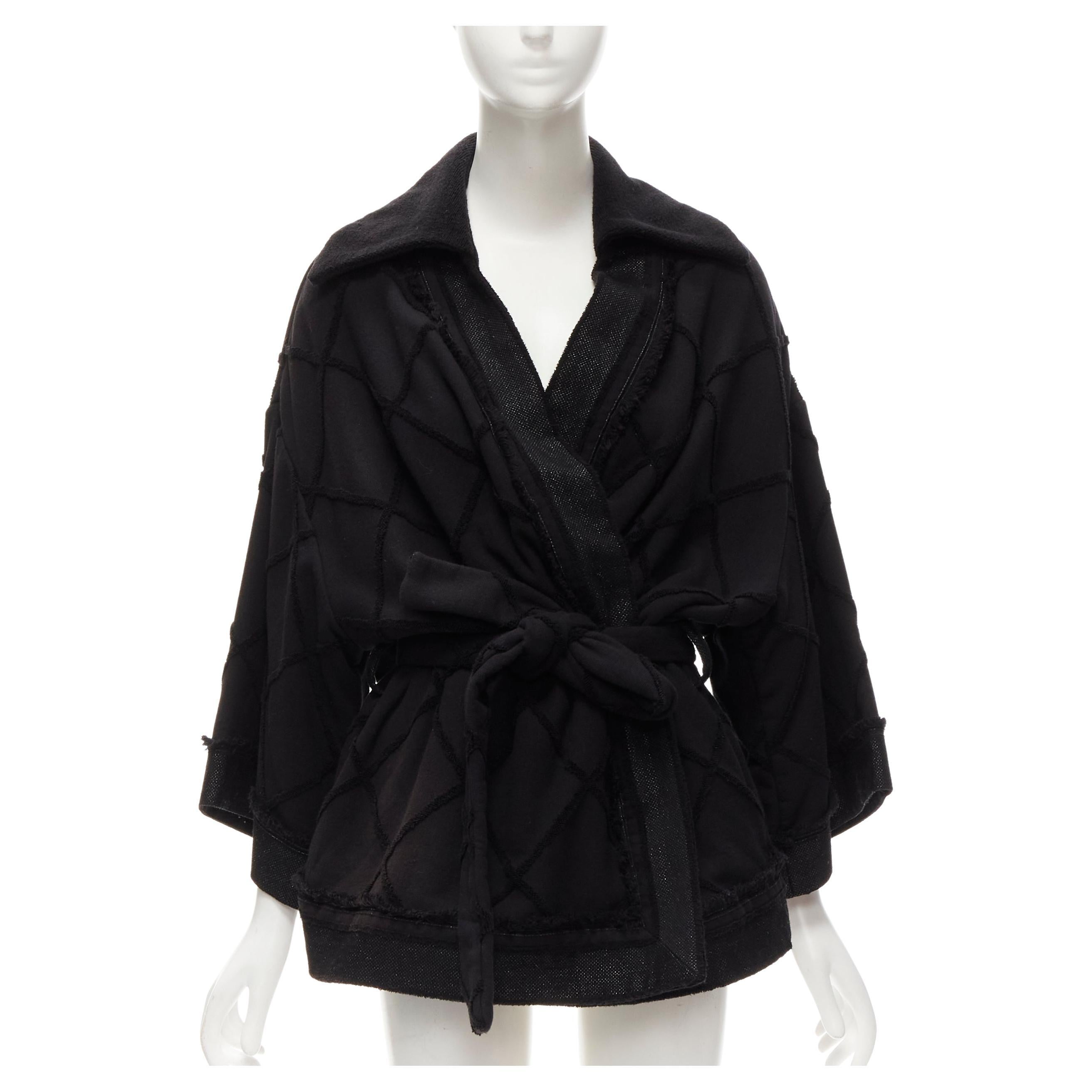 CHANEL 15A Karl Gabrielle Brasserie CC black diamond terrycloth tweed robe FR38