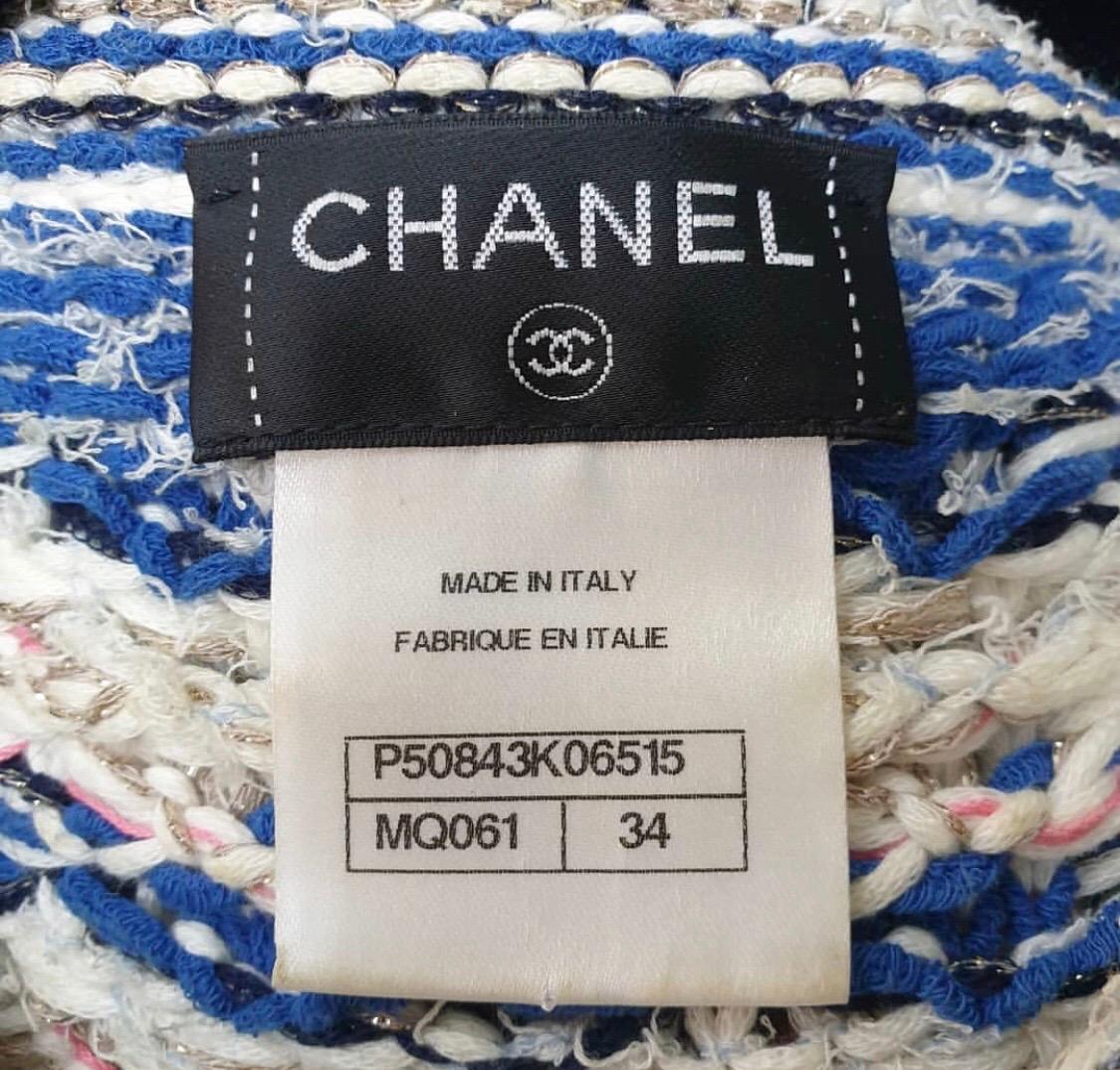 Women's Chanel 15A Paris Dubai Gripoix Button Metallic Boucle Dress 