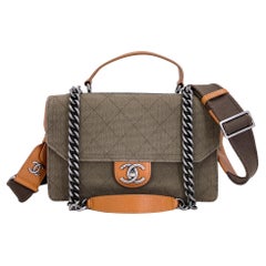 Chanel 15A Paris Salzburg Métiers d'Art Khaki Covertible Flap Bag RHW 68612