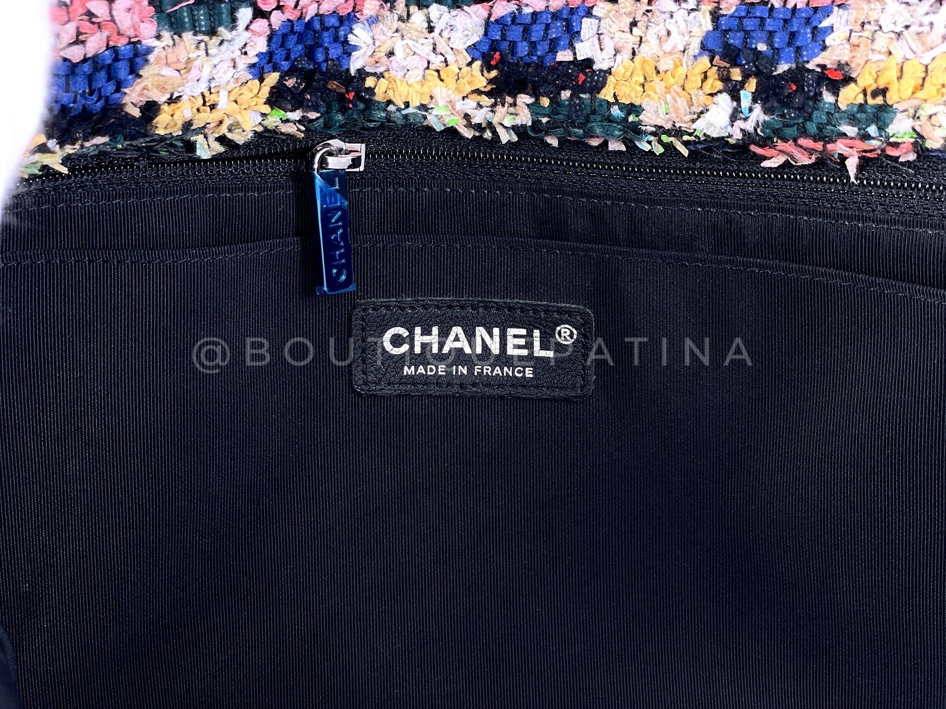 Chanel 15C Paris Dubai Pom Pom Tweed Jumbo Flap Bag RHW Rainbow 68417 6
