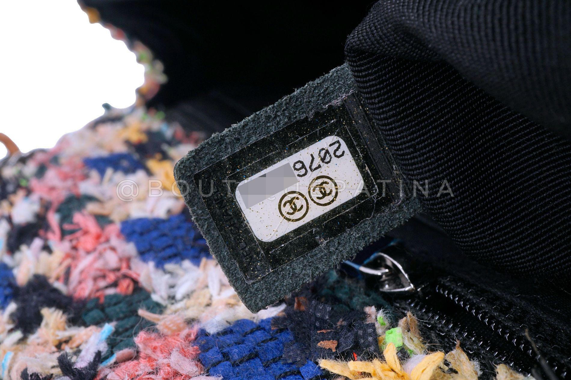 Chanel 15C Paris Dubai Pom Pom Tweed Jumbo Flap Bag RHW Rainbow 68417 7