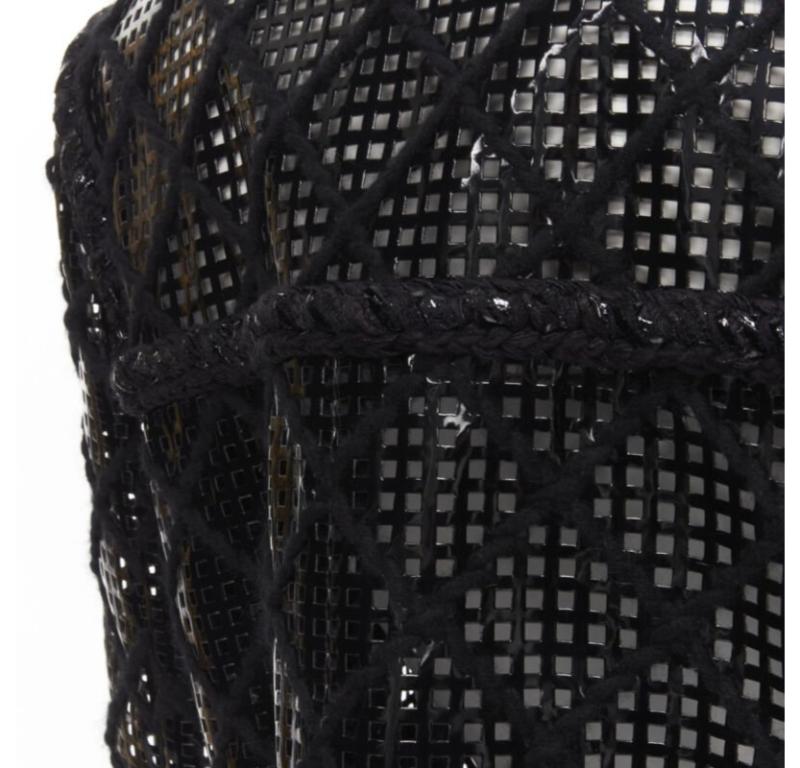 CHANEL 15K Brasserie Gabrielle Corte de pasarela Chaqueta de tweed trenzado de PVC FR46 2XL en venta 5