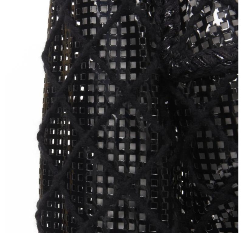 CHANEL 15K Brasserie Gabrielle Corte de pasarela Chaqueta de tweed trenzado de PVC FR46 2XL en venta 6