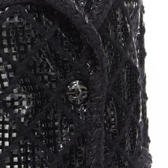 CHANEL 15K Brasserie Gabrielle Runway cutout PVC braided tweed jacket FR46 2XL