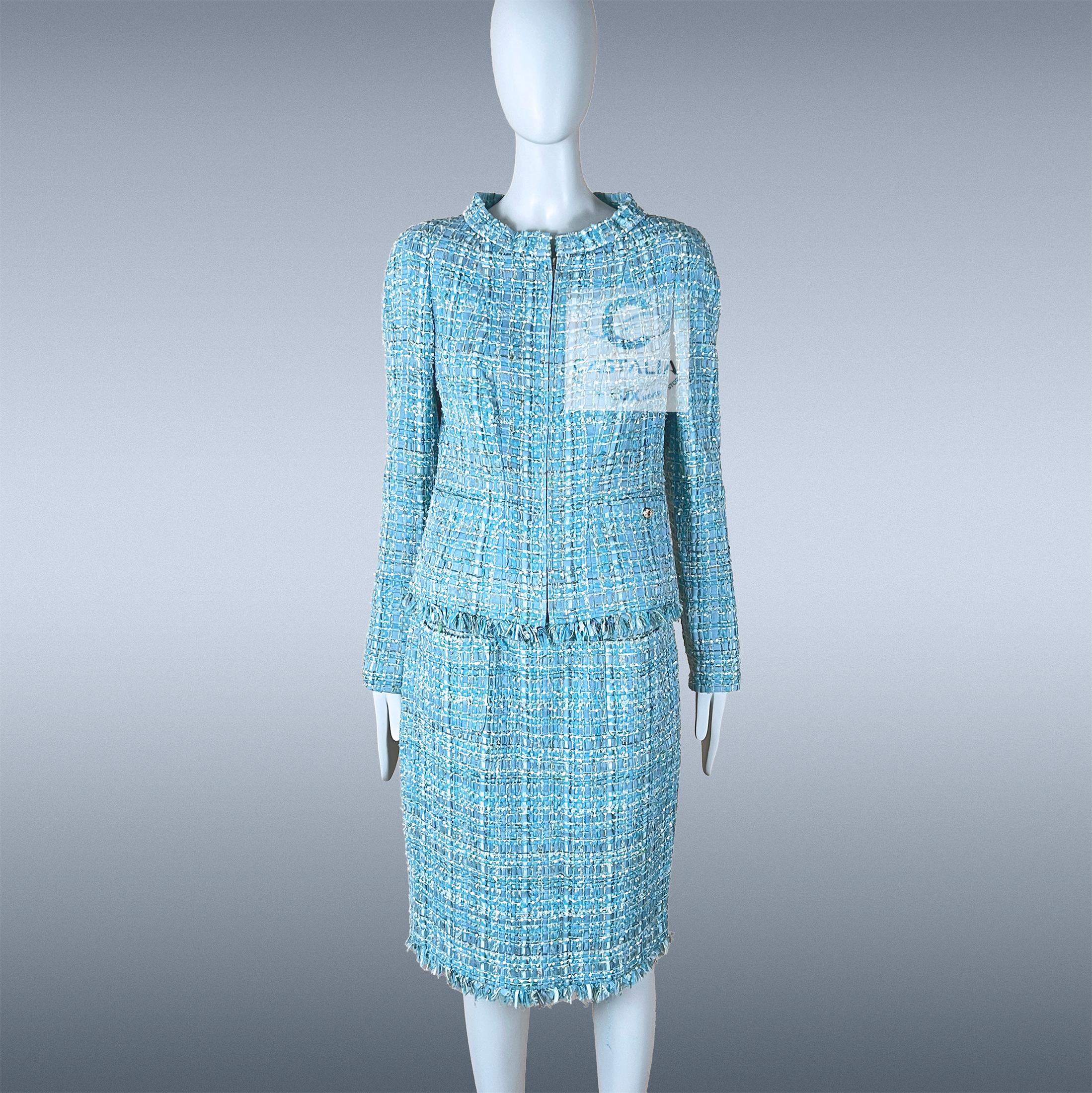 Chanel 15K$ Exquisite Ribbon Tweed Suit 40 FR For Sale 5
