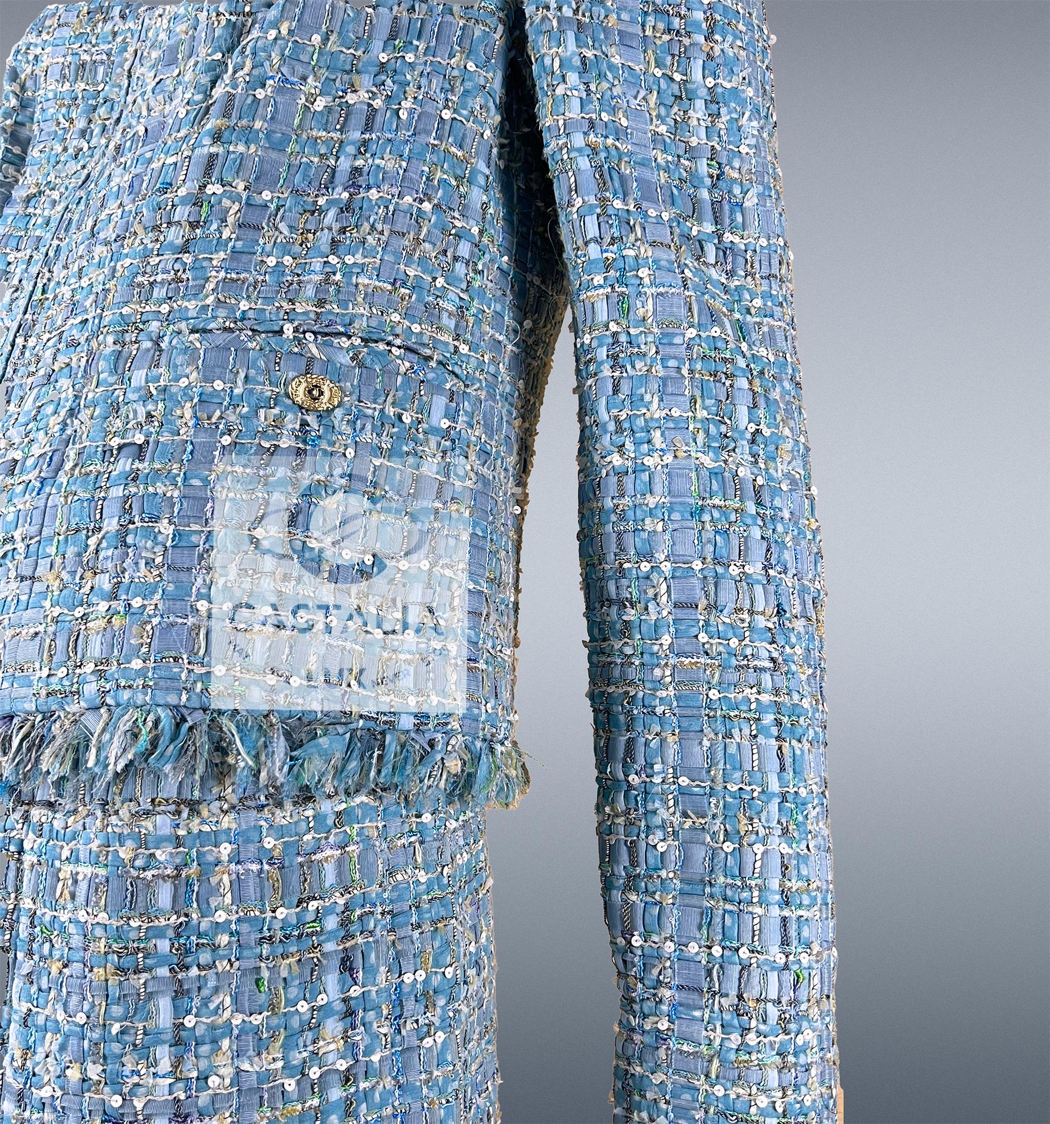 Chanel 15K$ Exquisite Ribbon Tweed Suit 40 FR For Sale 7
