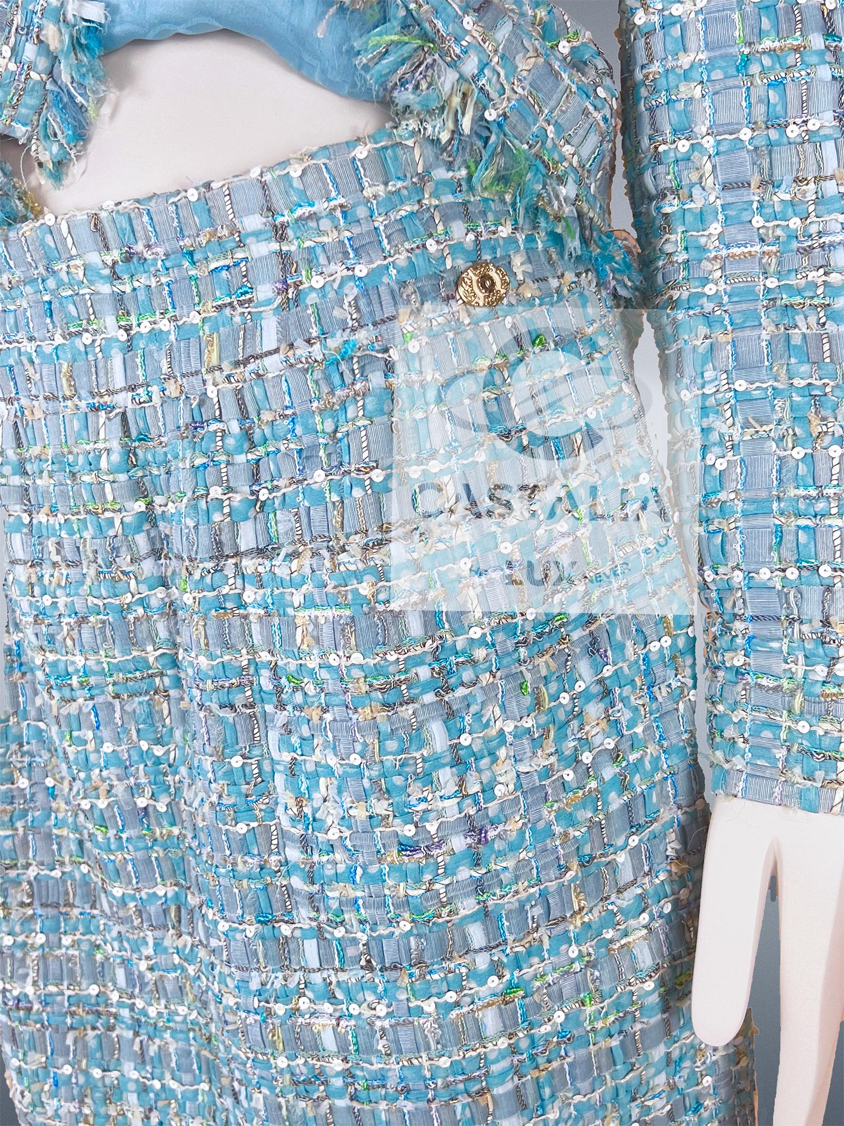 Chanel 15K$ Exquisite Ribbon Tweed Suit 40 FR For Sale 10