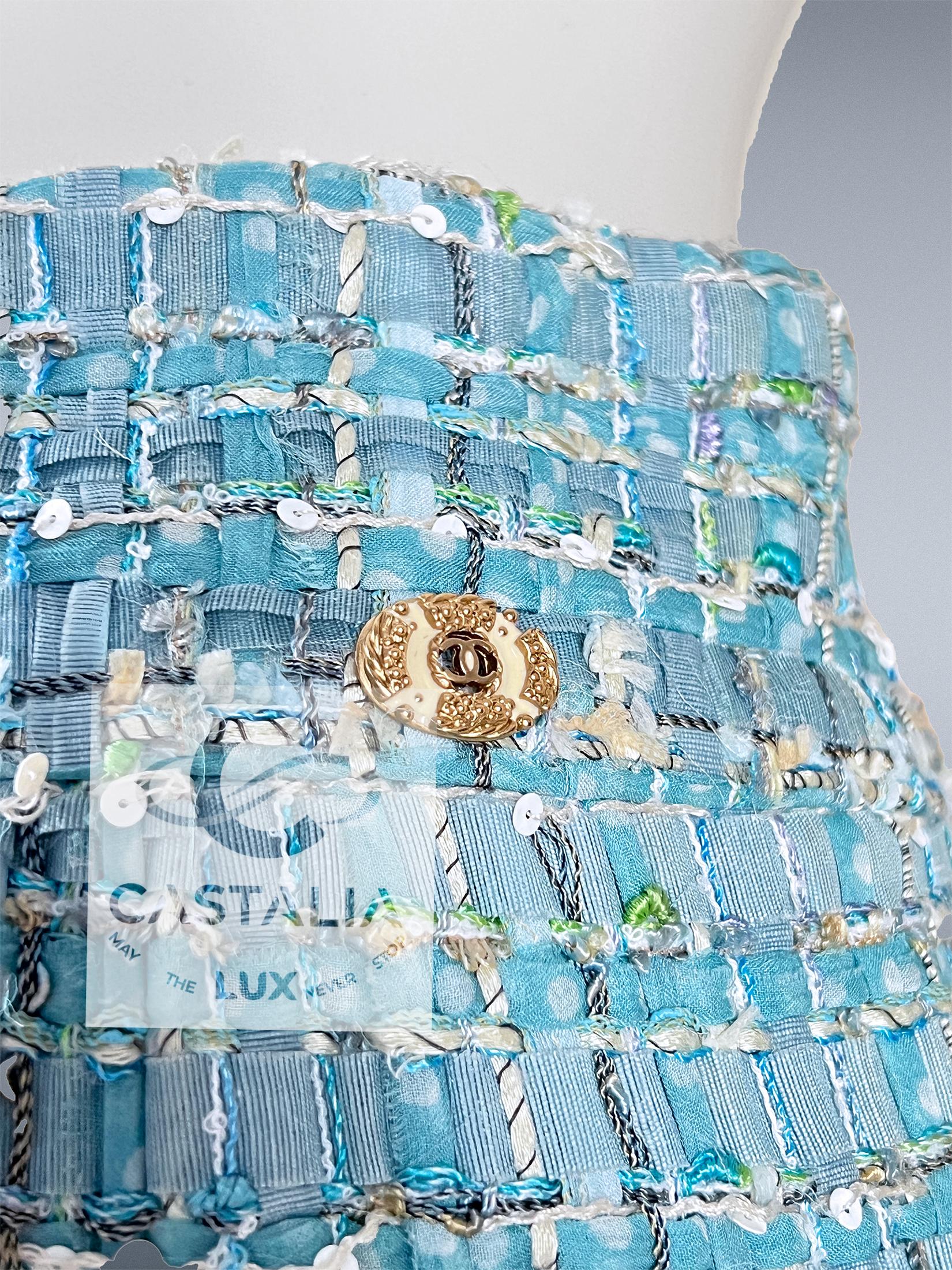 Chanel 15K$ Exquisite Ribbon Tweed Suit 40 FR For Sale 12