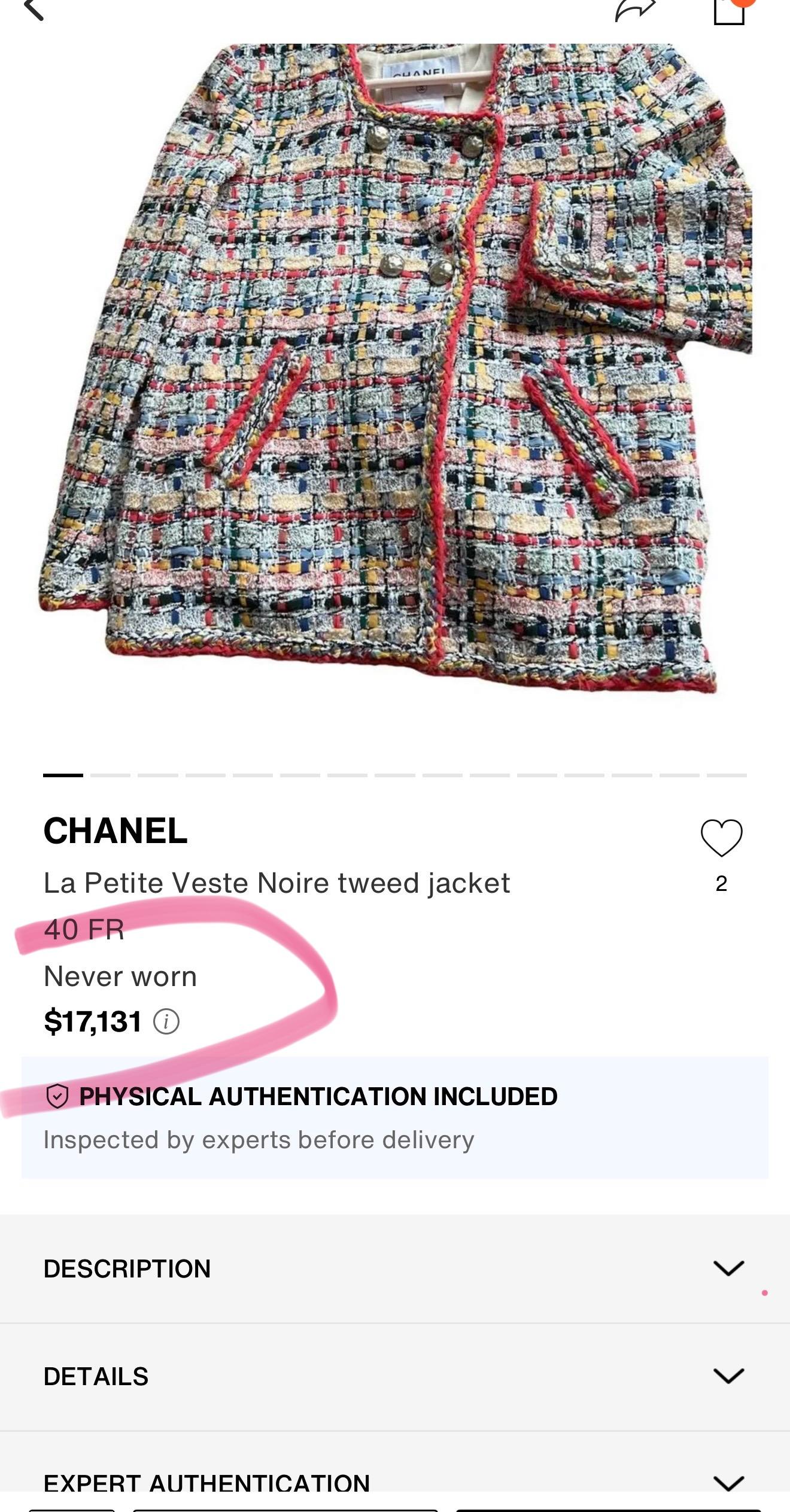 Grigio Chanel 15K$ Incredibile giacca in tweed con nastro 38 FR in vendita