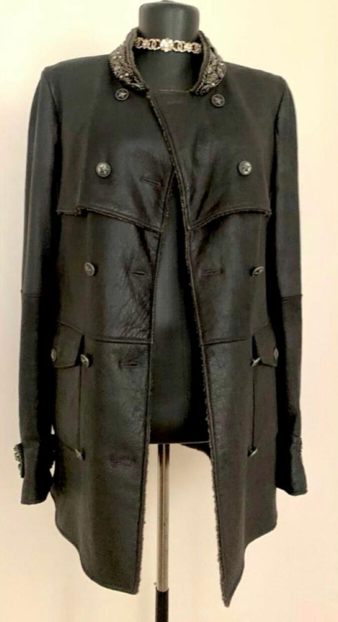 Chanel 15K Jewel and Chain Embellished Shearling Jacket 7
