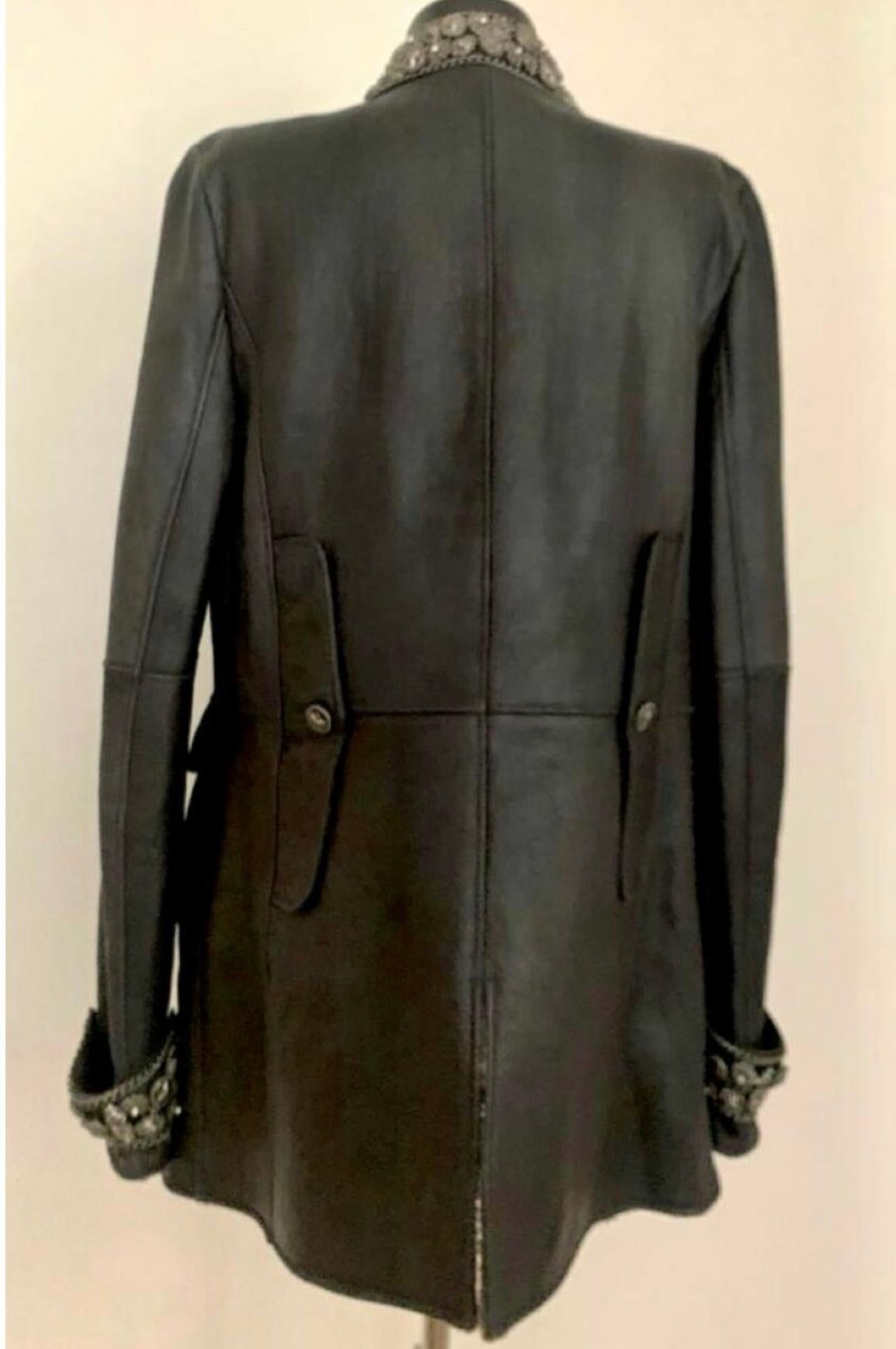 Chanel 15K Jewel and Chain Embellished Shearling Jacket 3