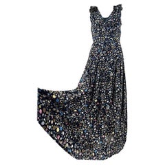 Chanel 15K$ Maxi Silk CC Logo Dress with Bow Accents 36 FR