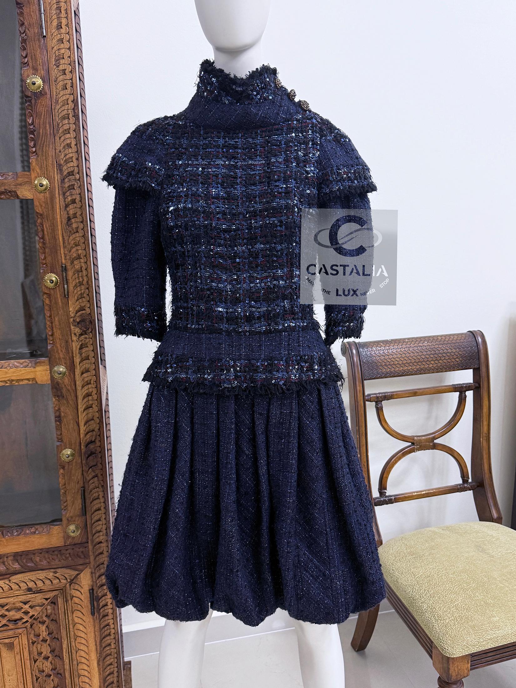 Chanel 15K$ Worth Paris / Edinburg Runway Tweed Dress 36 FR en vente 9