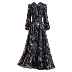 CHANEL 15K$ New CC Logo Black Silk Maxi Dress 34 FR