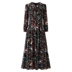CHANEL 15K$ New CC Logo Black Silk Maxi Dress 34 FR