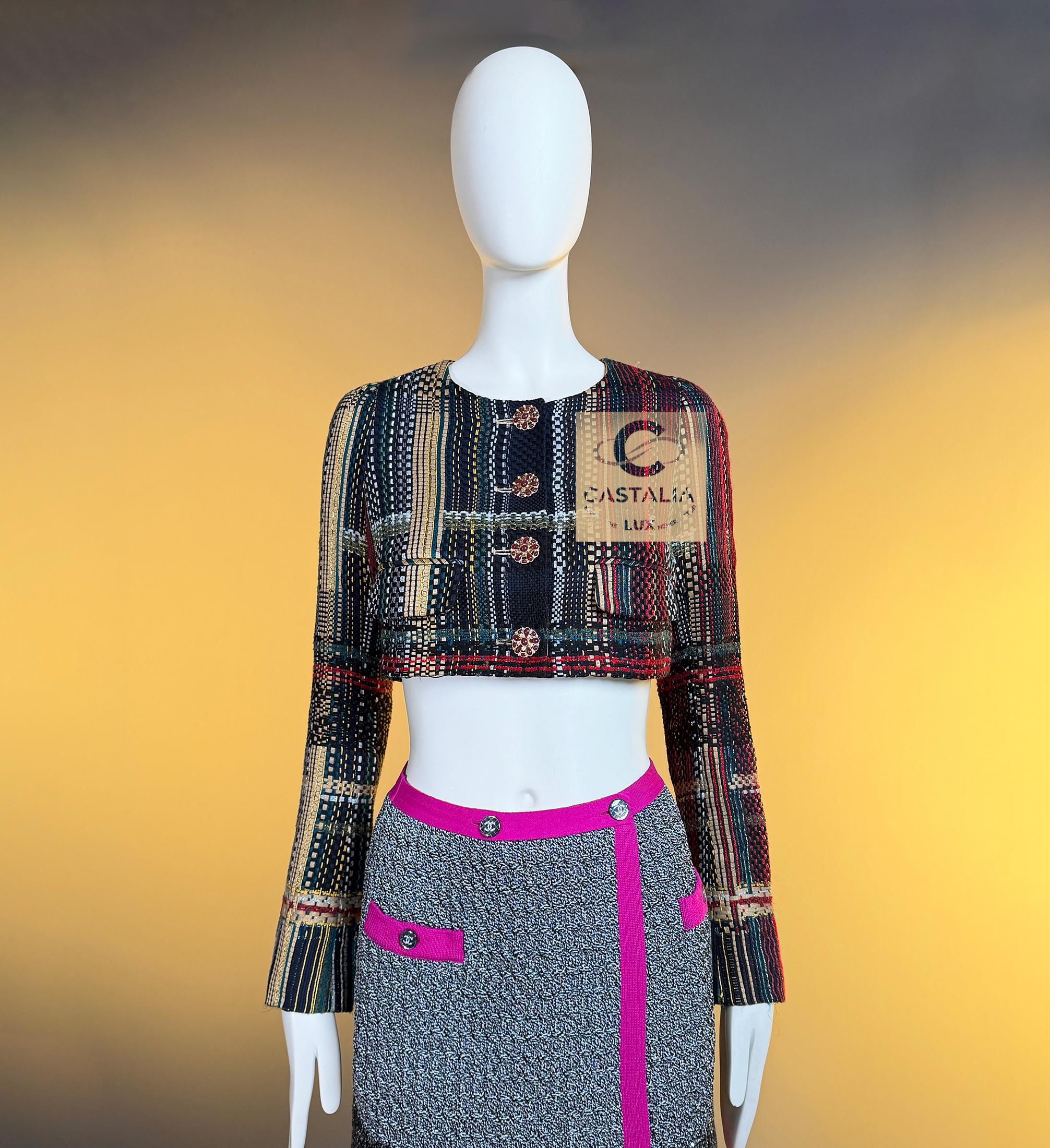 CHANEL 15K$ New Paris / Dubai Ribbon Tweed Ensemble 36 FR en vente 9
