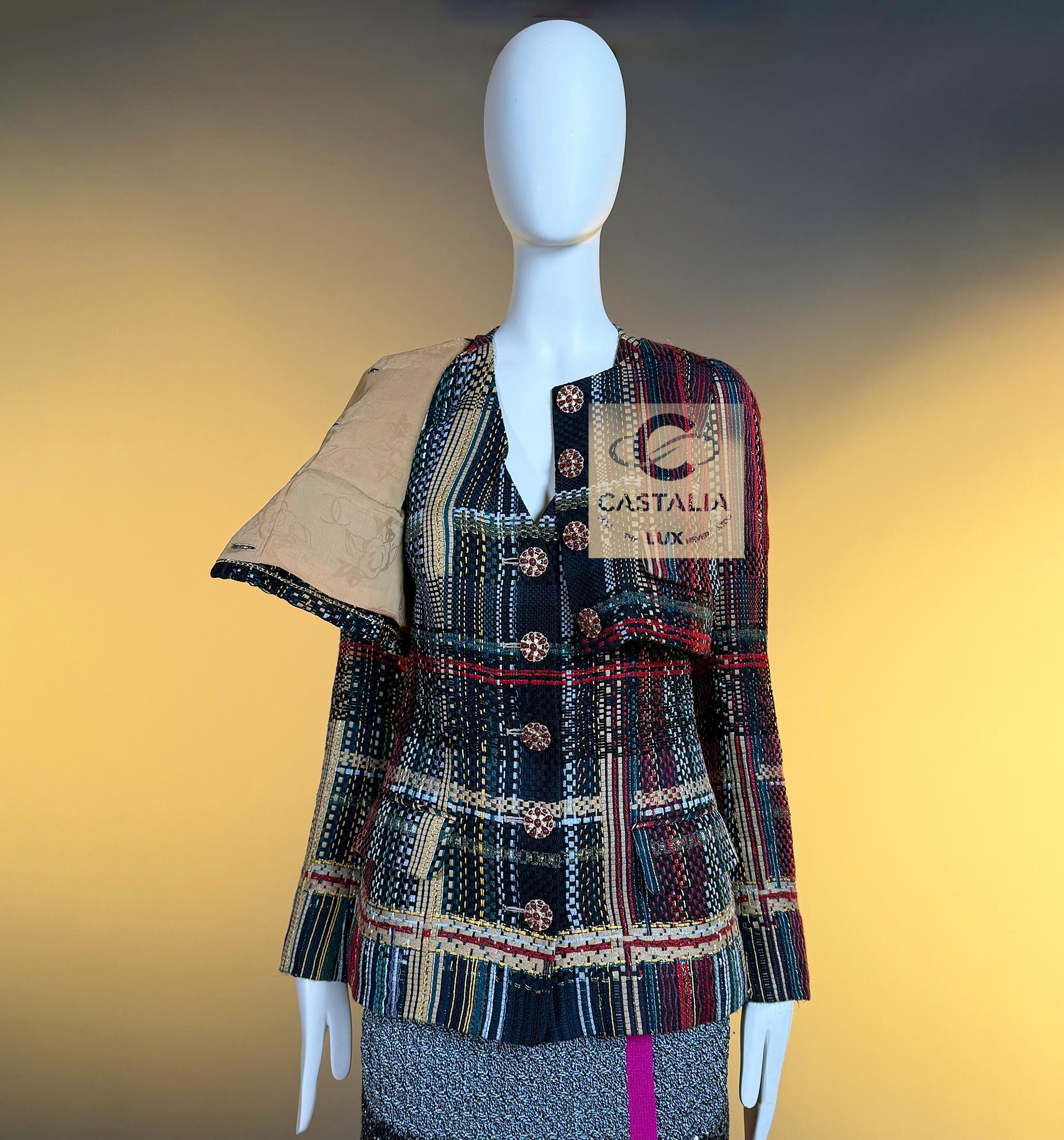 CHANEL 15K$ New Paris / Dubai Ribbon Tweed Ensemble 36 FR en vente 10