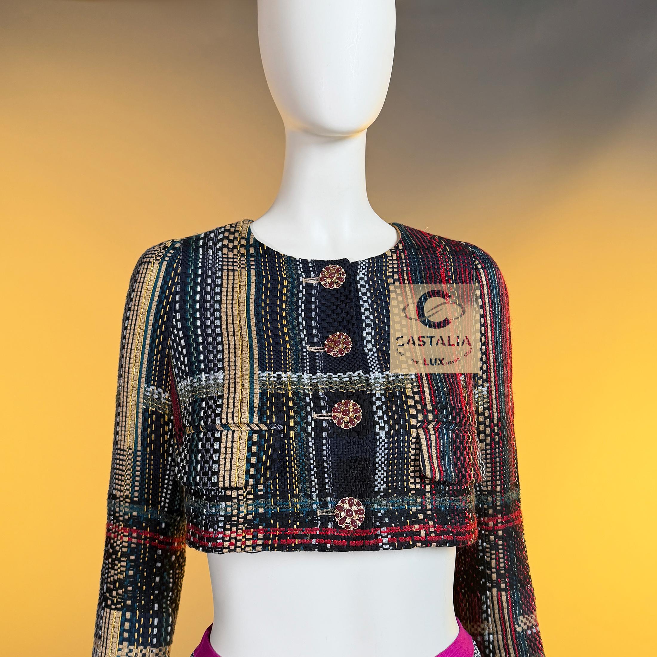 CHANEL 15K$ New Paris / Dubai Ribbon Tweed Ensemble 36 FR en vente 13