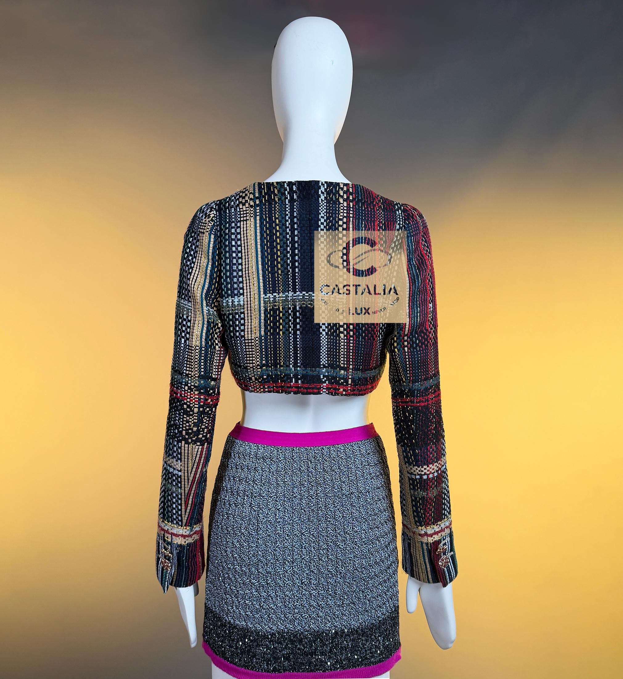 CHANEL 15K$ New Paris / Dubai Ribbon Tweed Ensemble 36 FR en vente 14