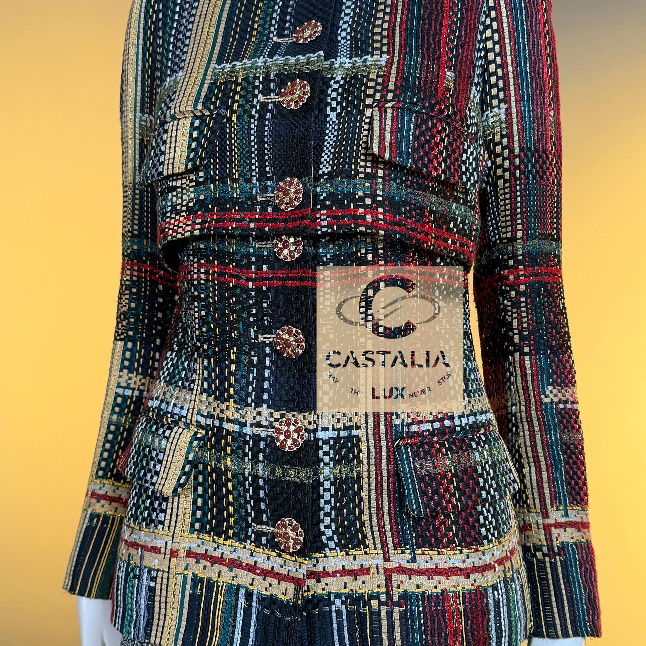 CHANEL 15K$ New Paris / Dubai Ribbon Tweed Ensemble 36 FR en vente 3
