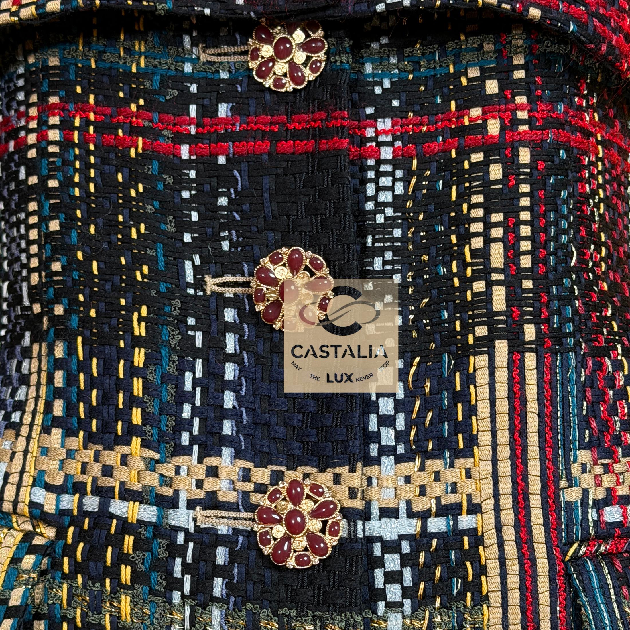 CHANEL 15K$ New Paris / Dubai Ribbon Tweed Ensemble 36 FR en vente 5