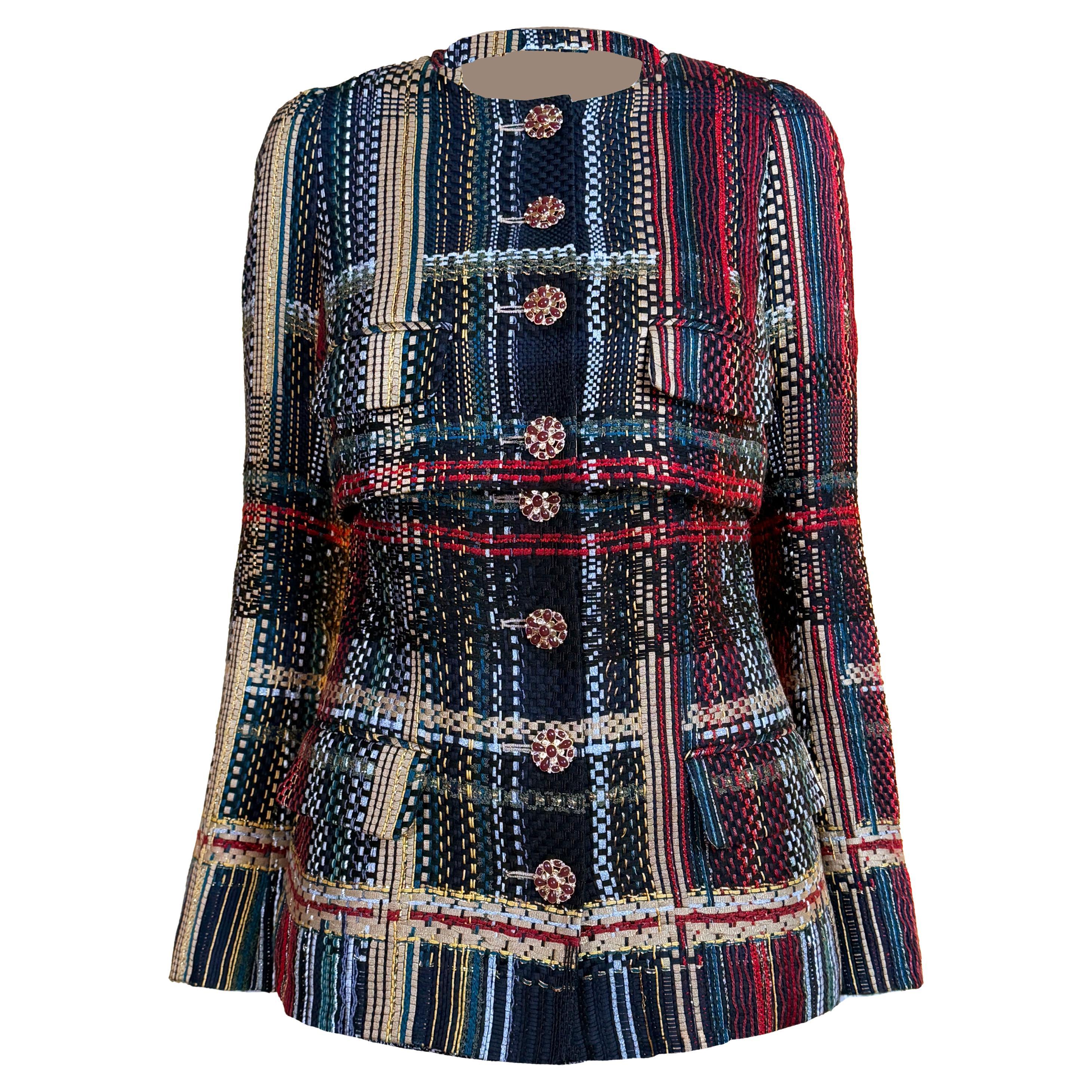 CHANEL 15K$ New Paris / Dubai Ribbon Tweed Ensemble 36 FR en vente