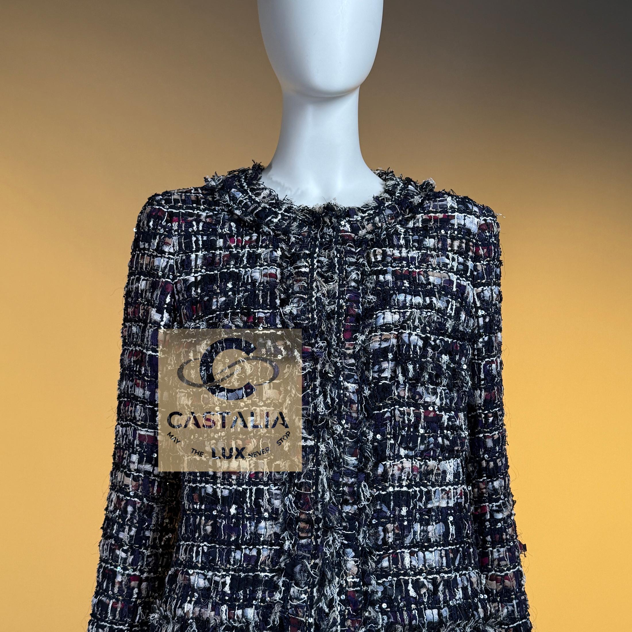 CHANEL 15K$ Paris / Venise Veste en tweed à rubans 34 FR en vente 8