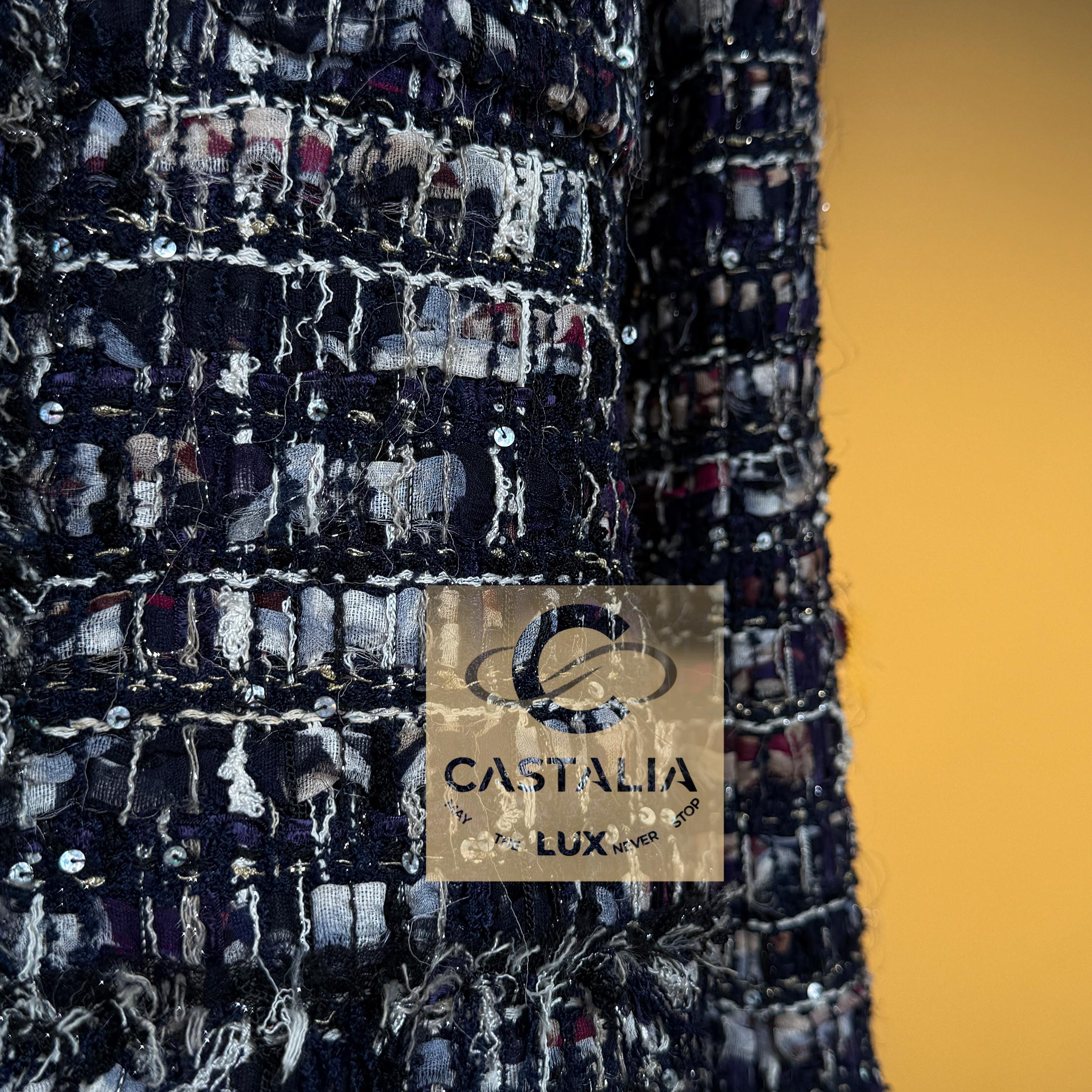 CHANEL 15K$ Paris / Venise Veste en tweed à rubans 34 FR en vente 9