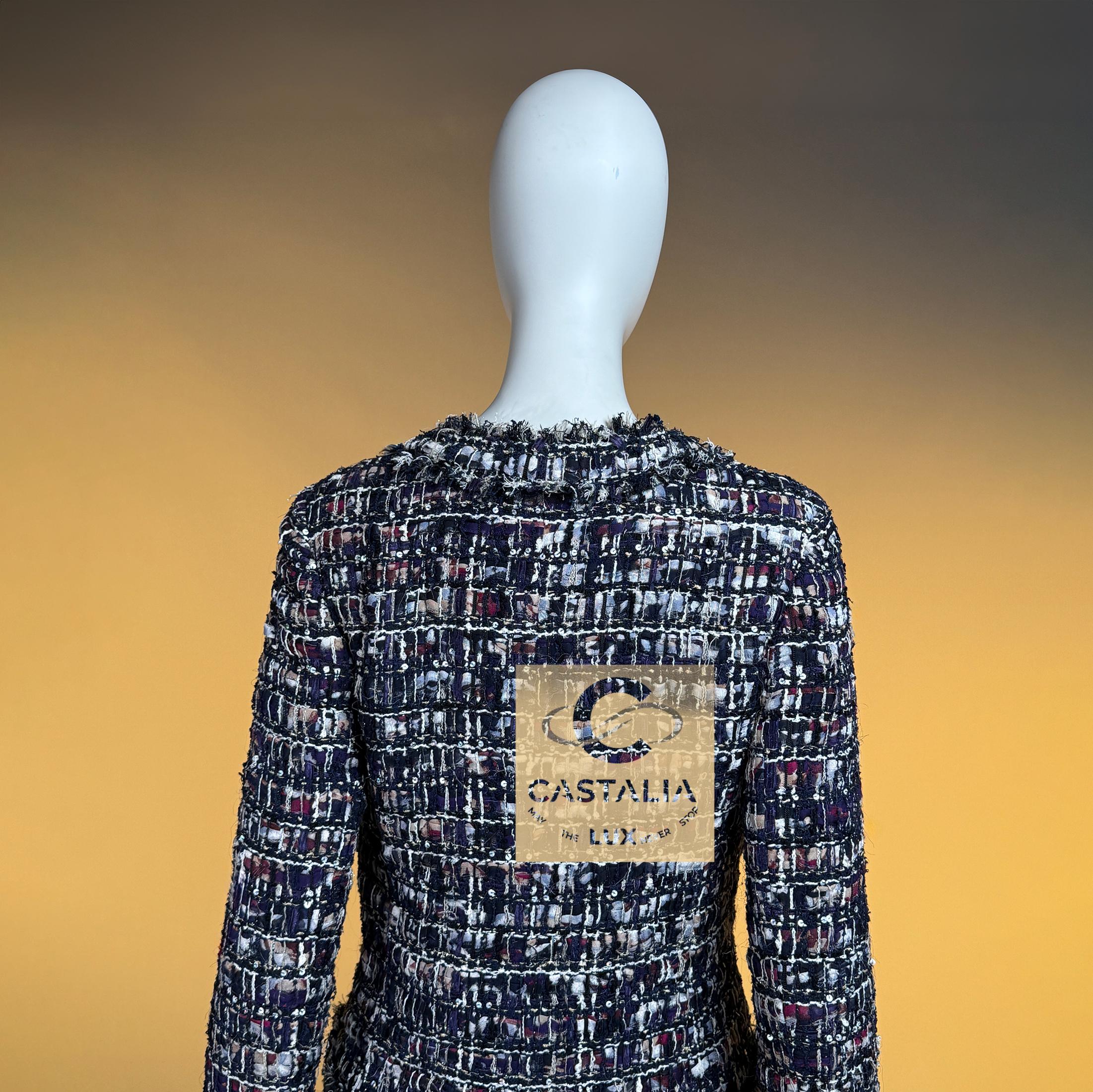 CHANEL 15K$ Paris / Venise Veste en tweed à rubans 34 FR en vente 14