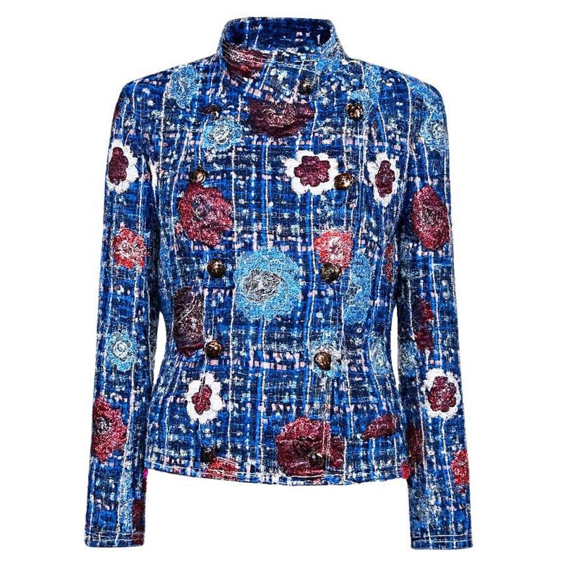 CHANEL 15$K Rare Tweed Jacket CC Embroidered Camellias 38 FR