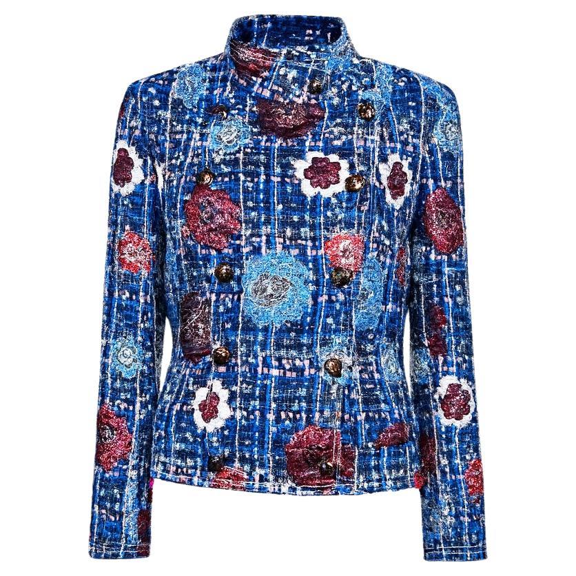 CHANEL 15$K Rare Tweed Jacket CC Embroidered Camellias 38 FR