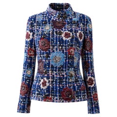 CHANEL 15$K Seltene Tweed Jacke CC Bestickte Kamelien 38 FR