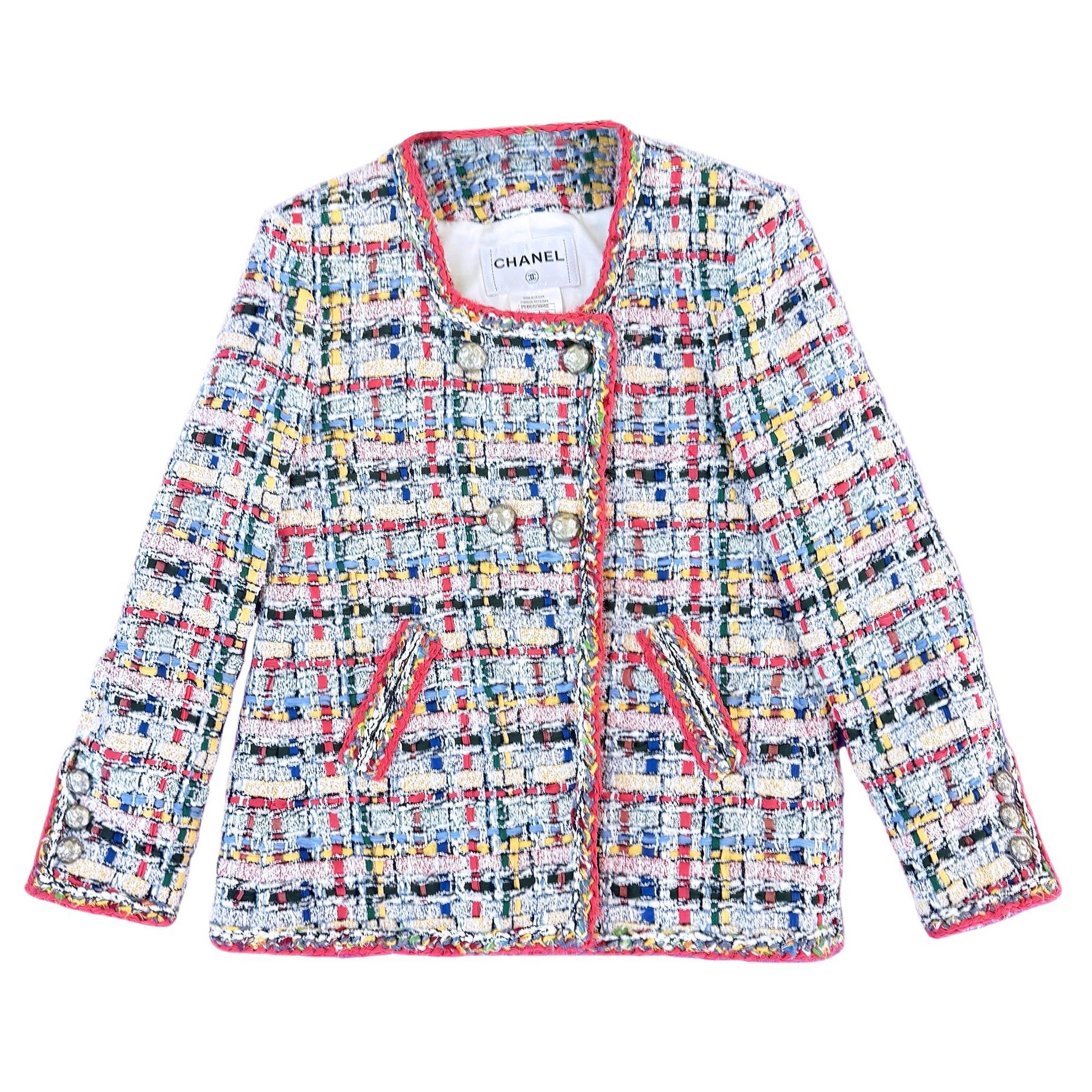 Giacca Chanel Masterpiece in tweed con nastro da 15K$ 38 FR in vendita